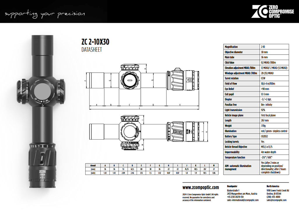 ZC210 30 mm 10MIL