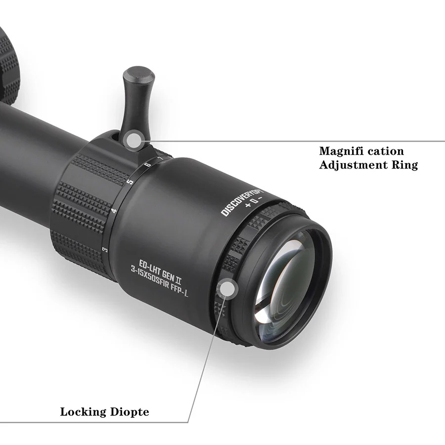 DISCOVERYOPT Óptica  ED-LHT GENⅡ 3-15X50SFIR FFP-MRAD/MOA Diámetro: 30MM 