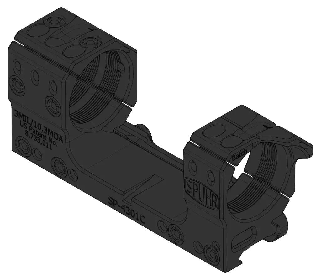 SPUHR SCOPE MOUNT 34 H30MM/1.181" 3MIL PIC GEN3 ECCT