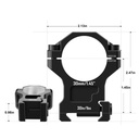 DISCOVERYOPT ANILLAS DE MONTAJE PARA MIRA TELESCÓPICA  6061 DE ALUMINIO – TUBO DE 30 MM | COMPATIBLE CON MONTURAS DE MIRA DE 1,45" PARA RIEL PICATINNY