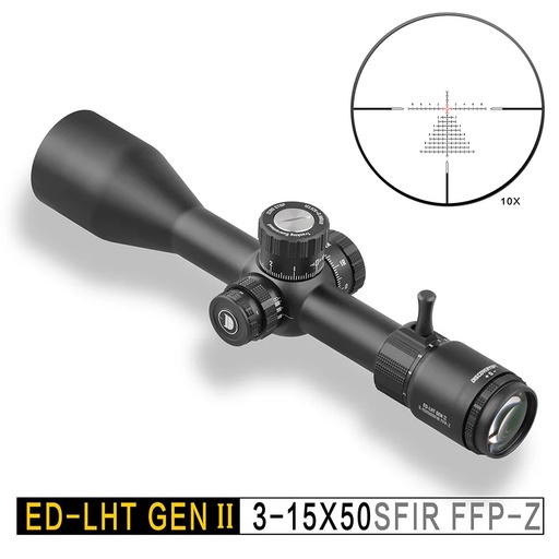 DISCOVERYOPT ÓPTICA  ED-LHT GENⅡ 3-15X50SFIR FFP-MRAD/MOA DIÁMETRO: 30MM