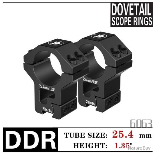 [DIS606325] DISCOVERYOPT ANILLAS DE ALUMINIO 6063 25.4MM 1.35" CARRIL 11MM 